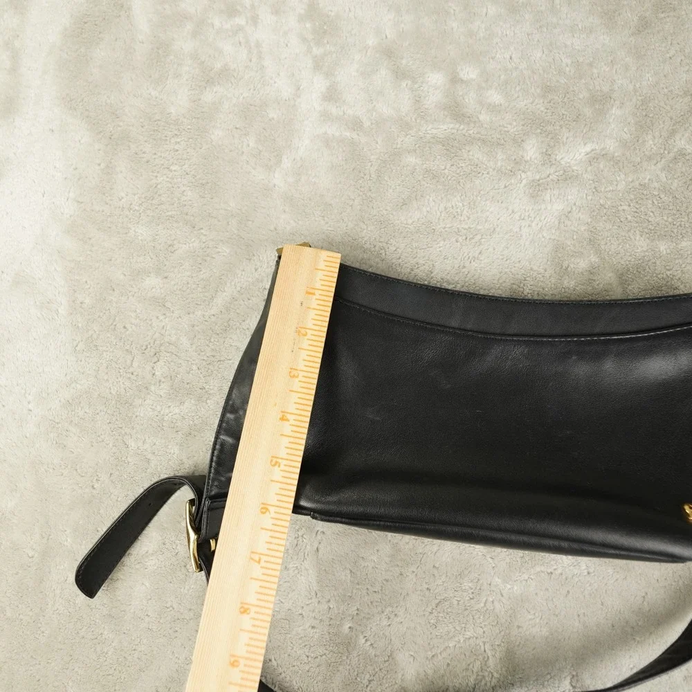 Vintage‎ Entienne Aigner Black Leather Shoulder Bag Double Compartment